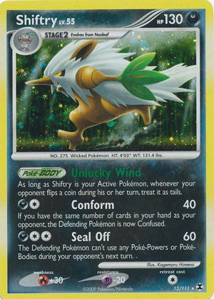 Pokemon Platinum Rising Rivals Trading Card Game Single Card Holofoil Rare Shiftry 13/111