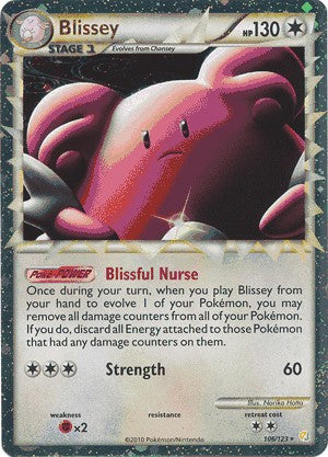 Pokemon HeartGold SoulSilver Card Holofoil Rare Blissey Prime 106/123