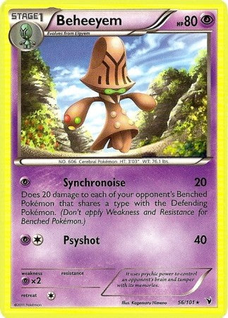 Pokemon Noble Victories Rare Card - Beheeyem 56/101 Pokemon Noble Victories Rare Card - Beheeyem 56/101