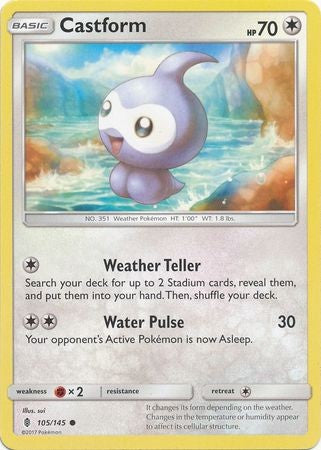 Castform 105/145 Common - Pokemon Sun & Moon Guardians Rising Card