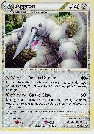 Pokemon HeartGold & Soulsilver Triumphant Rare Holo Aggron #1 Pokemon HeartGold & Soulsilver Triumphant Rare Holo Aggron #1
