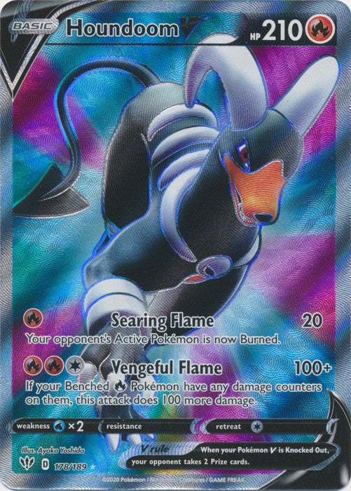 Houndoom V (Full Art) - 178/189 Pokemon » SWSH Darkness Ablaze Ultra Rare