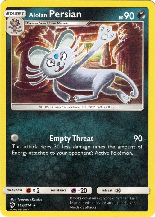 Alolan Persian - 119/214 Pokemon » SM Lost Thunder Rare