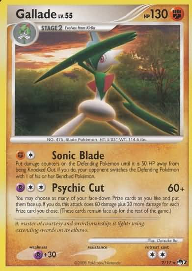 Pokemon Gallade 2/17 Rare Promo Single Card PokeOrder.com Pokemon Gallade 2/17 Rare Promo Single Card PokeOrder.com