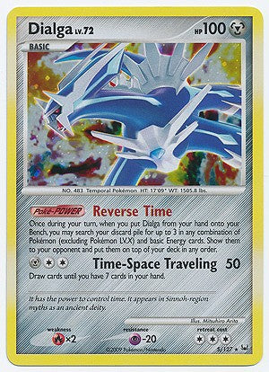 Pokemon Platinum Edition Holo Rare Card - Dialga 5/127