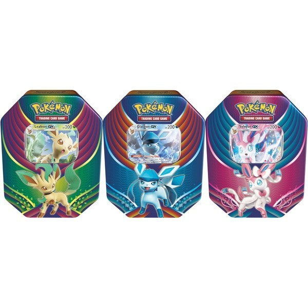 Pokemon Evolution Celebration Sylveon-GX, Leafeon-GX, Glaceon-GX Set of 3 Collector Tin Sets