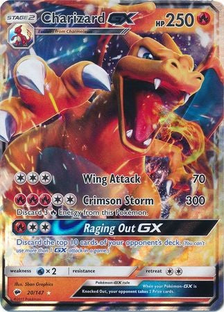 Charizard GX 20/147 Ultra Rare - Pokemon Sun & Moon Burning Shadows Card