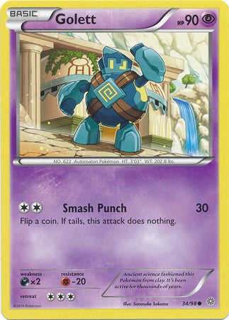 Golett 34/98 COMMON - Pokemon XY Ancient Origins Card