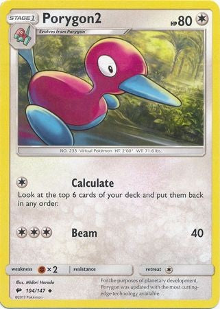 Porygon2 104/147 Uncommon - Pokemon Sun & Moon Burning Shadows Card