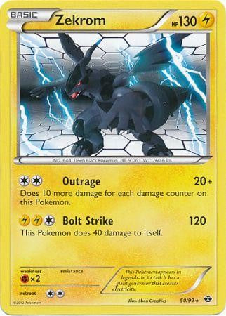 Pokemon Next Destinies Reverse Holo Rare Card - Zekrom 50/99