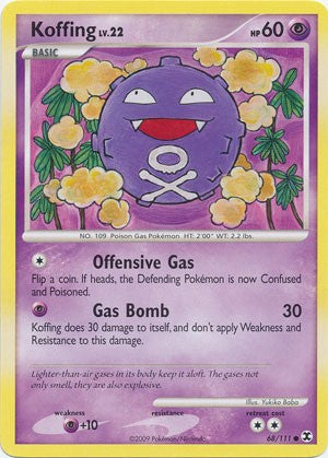 Pokemon Platinum Rising Rivals Single Card Common Koffing 68/111