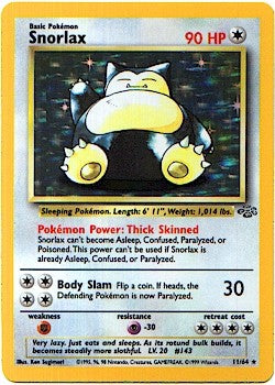 Pokemon Jungle Holofoil Card - Snorlax 11/64