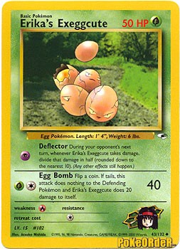 Pokemon Trading Card Game Gym Heroes Uncommon Erika's Exeggcute #43 Pokemon Trading Card Game Gym Heroes Uncommon Erika's Exeggcute #43