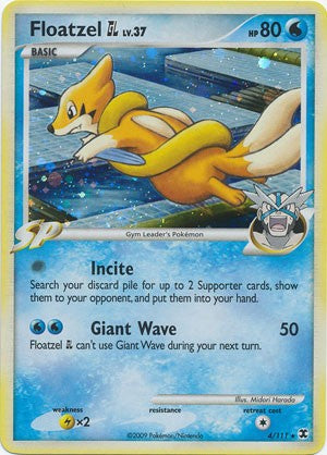 Pokemon Platinum Rising Rivals Single Card Holofoil Rare Floatzel GL 4/111