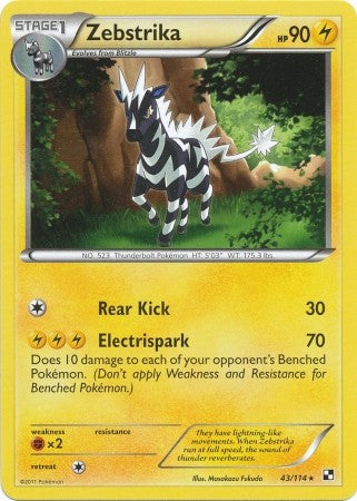 Pokemon Black & White Zebstrika 43/114 Rare Single Card