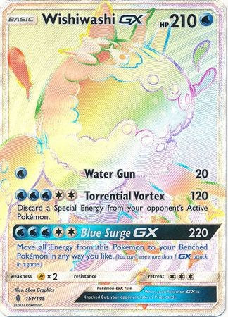 Wishiwashi GX 151/145 Hyper Rare - Pokemon Sun & Moon Guardians Rising Card