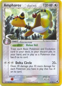 Pokemon EX Dragon Frontiers - Ampharos (Holofoil) Card