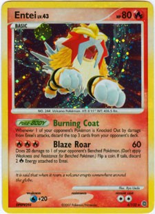Pokemon Secret Wonders Holo Rare Card - Entei 4/132