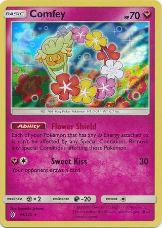 Comfey 93/145 Holo Rare - Pokemon Sun & Moon Guardians Rising Card