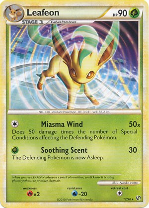 Pokemon Card HeartGold SoulSilver HS Undaunted Rare Leafeon 17/90