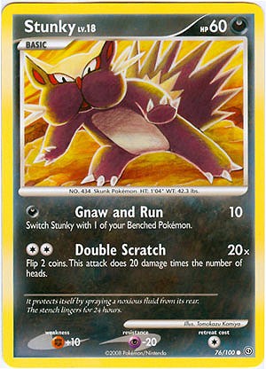 Pokemon Diamond and Pearl Stormfront Card - Stunky (C)