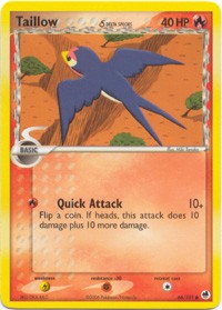Pokemon EX Dragon Frontiers - Taillow Card