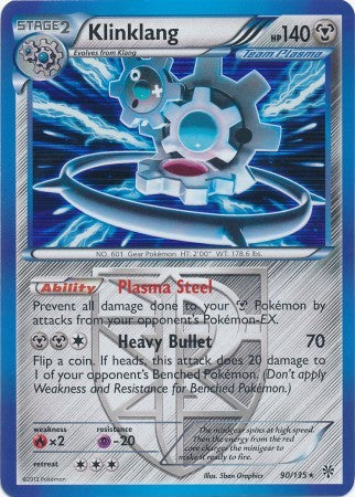 Klinklang 90/135 - Pokemon Plasma Storm Holo Rare Card