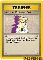 Pokemon Base Set 2 Rare Card - Trainer Imposter Professor Oak 102/130