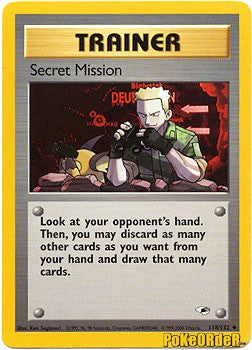 Pokemon Gym Heroes Uncommon Card - Secret Mission 118/132