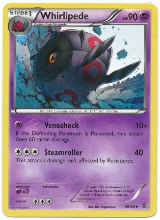 Pokemon Emerging Powers Uncommon Card - Whirlipede 39/98