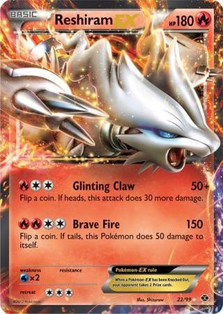Pokemon Next Destinies Ultra Rare Card - Reshiram EX 22/99
