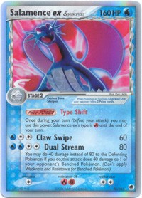 Pokemon EX Dragon Frontiers Ultra Rare Card - Salamence ex 98/101