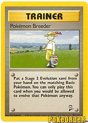 Pokemon Base Set 2 Rare Card - Trainer Pokemon Breeder 105/130
