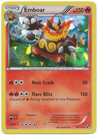 Pokemon Black & White Emboar 19/114 Holo Rare Single Card