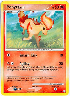 Pokemon Diamond and Pearl Stormfront Card - Ponyta (C)