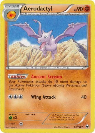 Pokemon Dark Explorers Rare Card - Aerodactyl 53/108