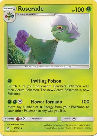 pokemon ultra prism rare cards Roserade - 5/156 - Rare
