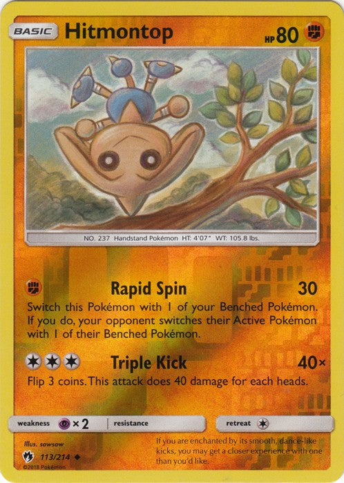Hitmontop - 113/214 (Reverse Foil) Pokemon SM Lost Thunder Uncommon PokeOrder.com Hitmontop - 113/214 (Reverse Foil) Pokemon SM Lost Thunder Uncommon PokeOrder.com