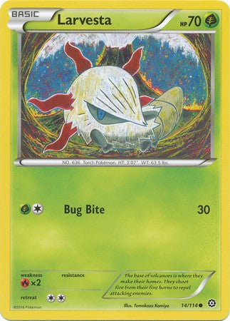 Larvesta 14/114 Common - Pokemon XY Steam Siege Card