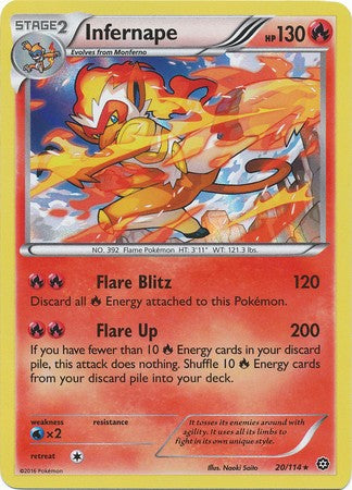 Infernape 20/114 Rare Holo - Pokemon XY Steam Siege Card