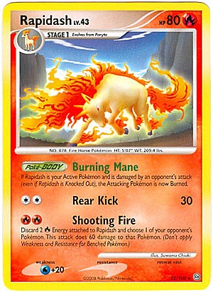 Pokemon Diamond and Pearl Stormfront Card - Rapidash (R) Pokemon Diamond and Pearl Stormfront Card - Rapidash (R)