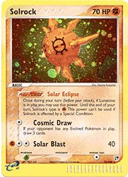 Pokemon Sandstorm Holo Rare Card - Solrock 13/100
