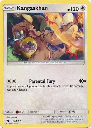 Pokemon Single Card Sun and Moon - Hidden Fates - 47/68 Kangaskhan Pokemon Single Card Sun and Moon - Hidden Fates - 47/68 Kangaskhan