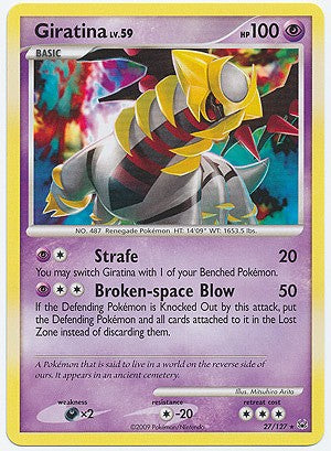 Pokemon Platinum Edition Rare Card - Giratina 27/127