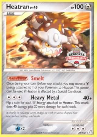 Pokemon Rare Promo Card - Heatran 30/146 Regional Championships