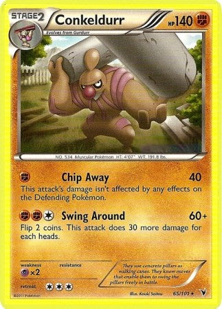 Pokemon Noble Victories Rare Card - Conkeldurr 65/101