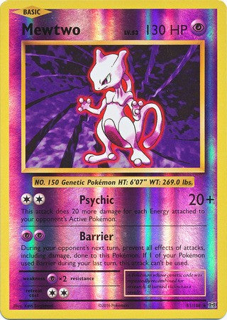 Mewtwo 51/108 Rare - Reverse Pokemon XY Evolutions Single Card