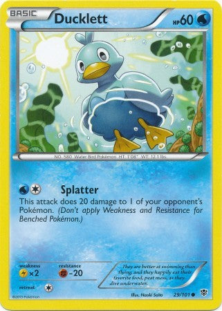 Ducklett 29/101 - Pokemon Plasma Blast Common Card