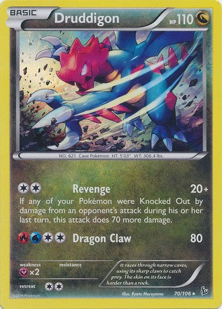 Druddigon 70/106 - Pokemon XY Flashfire Holo Rare Card