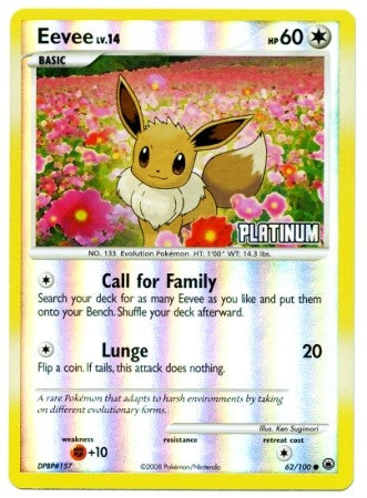 Pokemon Burger King Common Promo Single Card - Eevee 62/100